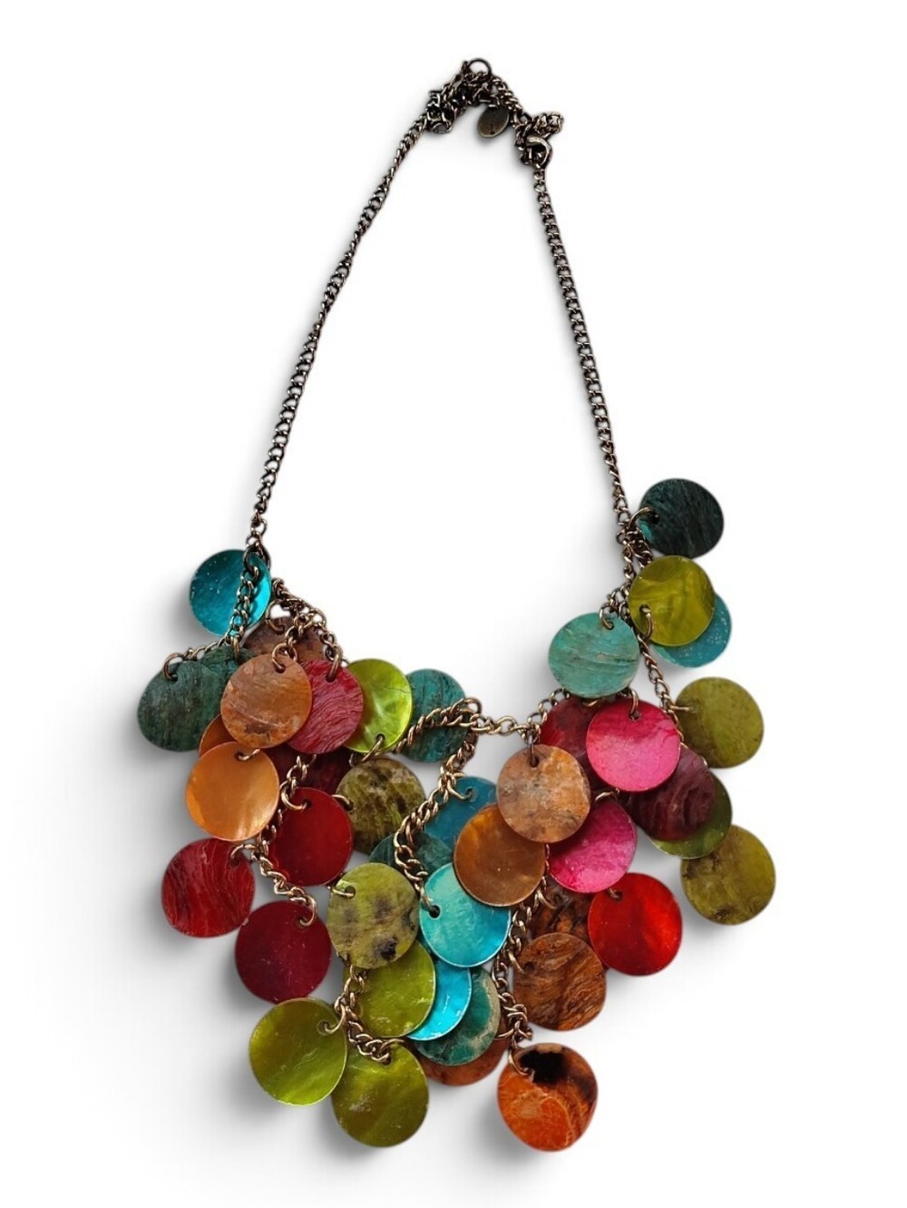 Multicolor Disc Statement Necklace - Women Jewelry